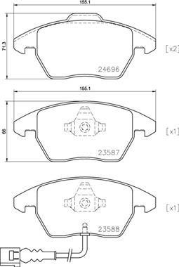 Brembo P 85 146 - Kit pastiglie freno, Freno a disco autozon.pro