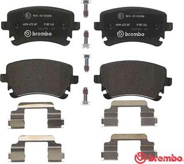 Brembo P 85 143 - Kit pastiglie freno, Freno a disco autozon.pro