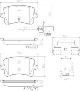 Brembo P85142N - Kit pastiglie freno, Freno a disco autozon.pro