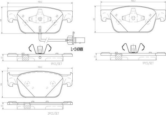 Brembo P85153N - Kit pastiglie freno, Freno a disco autozon.pro