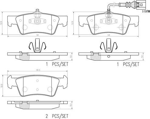 Brembo P85163N - Kit pastiglie freno, Freno a disco autozon.pro