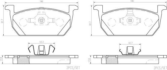 Brembo P85167N - Kit pastiglie freno, Freno a disco autozon.pro