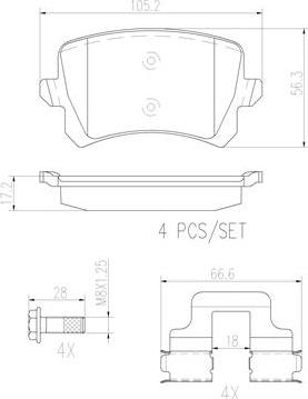 Brembo P85109N - Kit pastiglie freno, Freno a disco autozon.pro