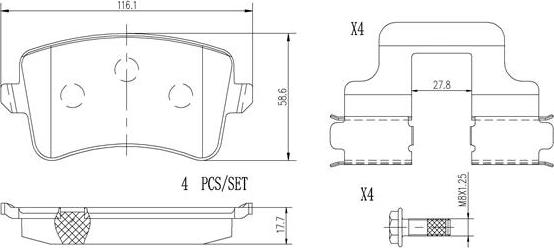 Brembo P85100N - Kit pastiglie freno, Freno a disco autozon.pro