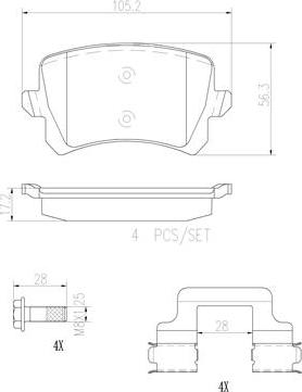 Brembo P85108N - Kit pastiglie freno, Freno a disco autozon.pro