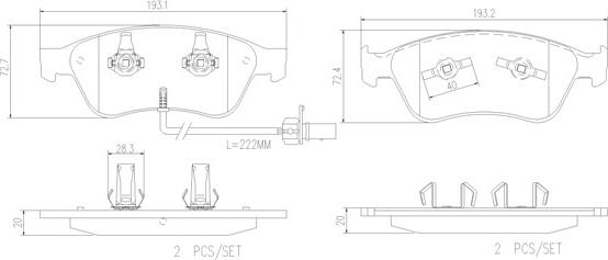 Brembo P85102N - Kit pastiglie freno, Freno a disco autozon.pro