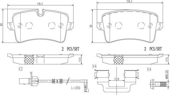 Brembo P85119N - Kit pastiglie freno, Freno a disco autozon.pro