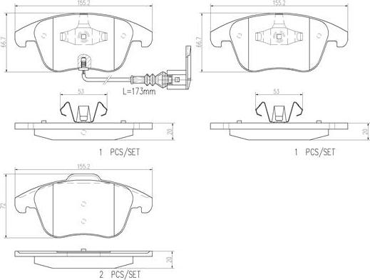 Brembo P85112N - Kit pastiglie freno, Freno a disco autozon.pro