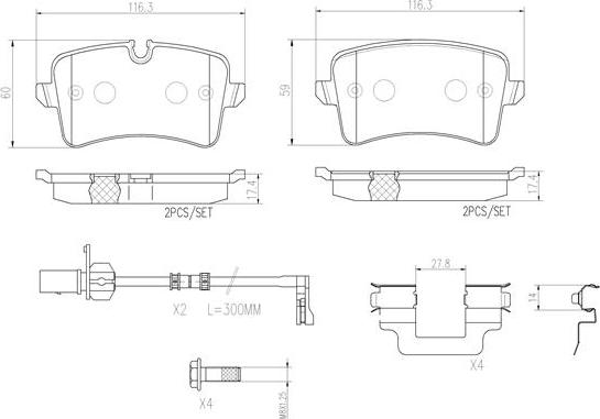 Brembo P85117N - Kit pastiglie freno, Freno a disco autozon.pro