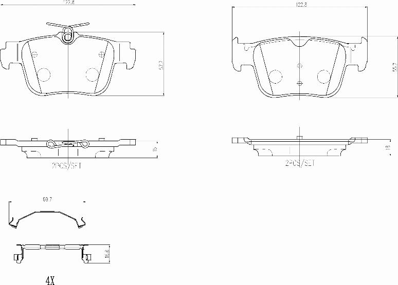 Brembo P85184N - Kit pastiglie freno, Freno a disco autozon.pro