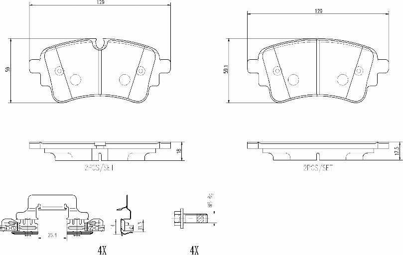 Brembo P85185N - Kit pastiglie freno, Freno a disco autozon.pro