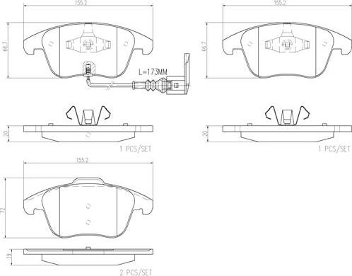 Brembo P85130N - Kit pastiglie freno, Freno a disco autozon.pro