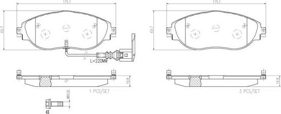 Brembo P85131N - Kit pastiglie freno, Freno a disco autozon.pro