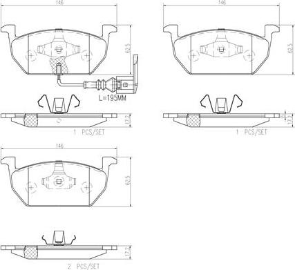 Brembo P85137N - Kit pastiglie freno, Freno a disco autozon.pro