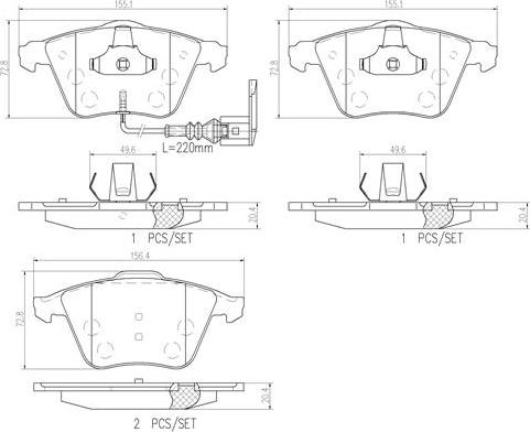 Brembo P85129N - Kit pastiglie freno, Freno a disco autozon.pro