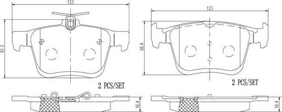 Brembo P85125N - Kit pastiglie freno, Freno a disco autozon.pro