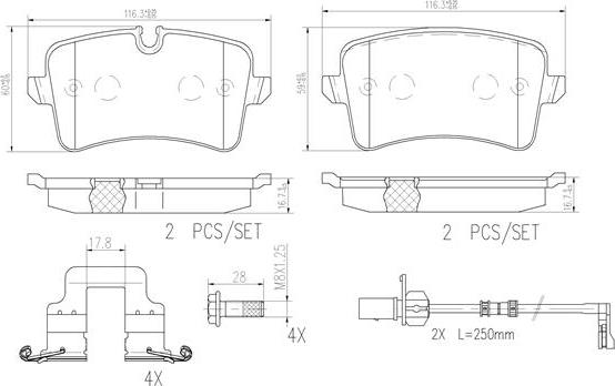 Brembo P85120N - Kit pastiglie freno, Freno a disco autozon.pro