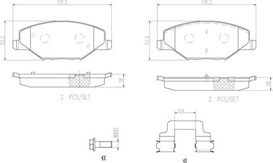 Brembo P85121N - Kit pastiglie freno, Freno a disco autozon.pro