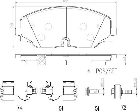 Brembo P85176N - Kit pastiglie freno, Freno a disco autozon.pro