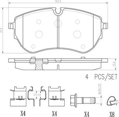 Brembo P85173N - Kit pastiglie freno, Freno a disco autozon.pro