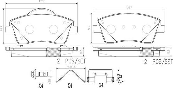 Brembo P86033N - Kit pastiglie freno, Freno a disco autozon.pro