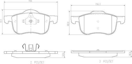 Brembo P86020N - Kit pastiglie freno, Freno a disco autozon.pro