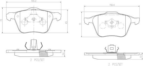 Brembo P86022N - Kit pastiglie freno, Freno a disco autozon.pro