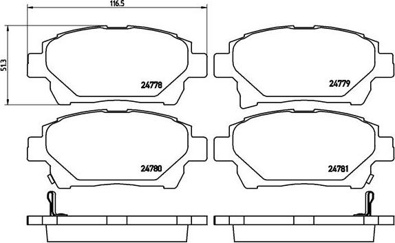 Brembo P 83 097 - Kit pastiglie freno, Freno a disco autozon.pro