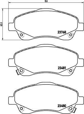 Brembo P 83 046 - Kit pastiglie freno, Freno a disco autozon.pro