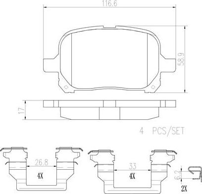 Brembo P83040N - Kit pastiglie freno, Freno a disco autozon.pro