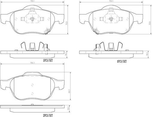 Brembo P83043N - Kit pastiglie freno, Freno a disco autozon.pro