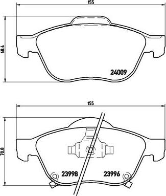 Brembo P 83 043 - Kit pastiglie freno, Freno a disco autozon.pro