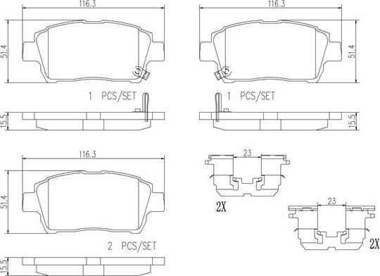 Brembo P83051N - Kit pastiglie freno, Freno a disco autozon.pro