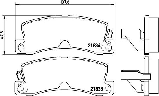 Brembo P 83 015 - Kit pastiglie freno, Freno a disco autozon.pro