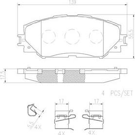 Brembo P83082N - Kit pastiglie freno, Freno a disco autozon.pro