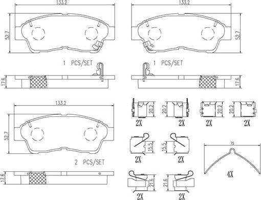 Brembo P83034N - Kit pastiglie freno, Freno a disco autozon.pro