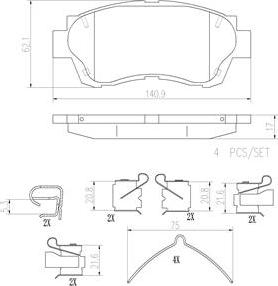 Brembo P83027N - Kit pastiglie freno, Freno a disco autozon.pro