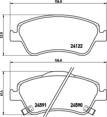 Brembo P 83 079 - Kit pastiglie freno, Freno a disco autozon.pro