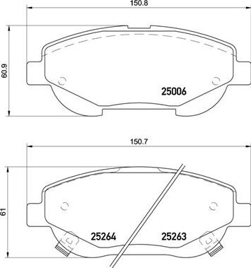 Brembo P 83 148 - Kit pastiglie freno, Freno a disco autozon.pro