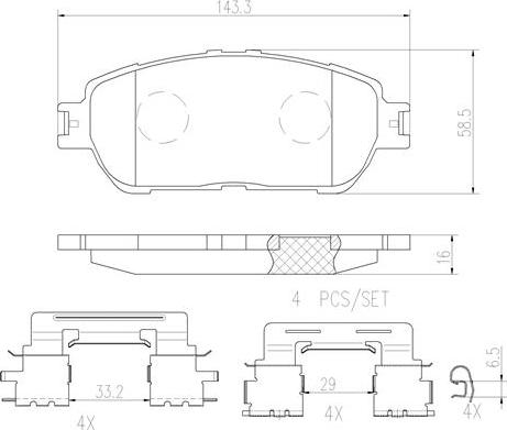 Brembo P83105N - Kit pastiglie freno, Freno a disco autozon.pro