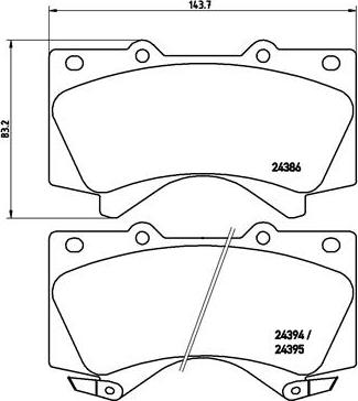 Brembo P 83 107 - Kit pastiglie freno, Freno a disco autozon.pro