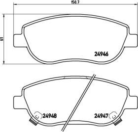 Brembo P 83 115 - Kit pastiglie freno, Freno a disco autozon.pro