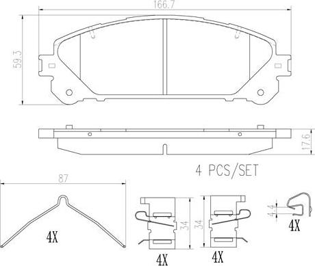 Brembo P83126N - Kit pastiglie freno, Freno a disco autozon.pro