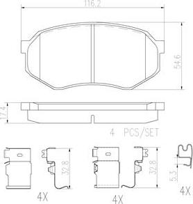 Brembo P83122N - Kit pastiglie freno, Freno a disco autozon.pro