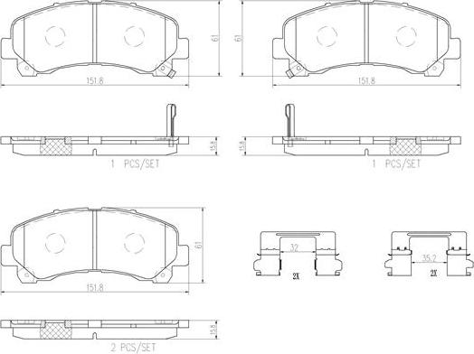 Brembo P34007N - Kit pastiglie freno, Freno a disco autozon.pro