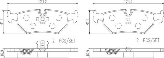 Brembo P36008N - Kit pastiglie freno, Freno a disco autozon.pro