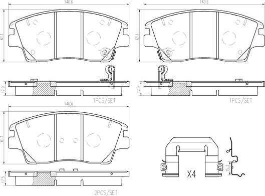 Brembo P30096N - Kit pastiglie freno, Freno a disco autozon.pro