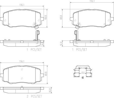 Brembo P30045N - Kit pastiglie freno, Freno a disco autozon.pro