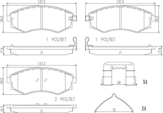 Brembo P30048N - Kit pastiglie freno, Freno a disco autozon.pro