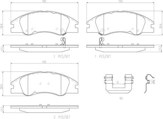 Brembo P30042N - Kit pastiglie freno, Freno a disco autozon.pro